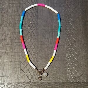 ✨5/$25✨ Colorful Beaded Necklace with Pearl & Seashell Charm